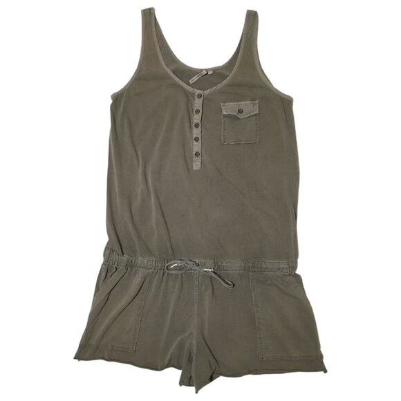 Michael Stars Sleeveless Romper Womens Medium Button Front 100% Cotton Comfy - Picture 8 of 10